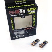 Resim FEMEX T10 3030 Chip 12Ledli 650Lumen Turuncu Led Ampul Aktif Canbus 