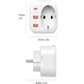 Resim HERŞEYBURDAMODA AC-115 2500W 3.4A 2usb 1type-C 1soket Akım Korumalı Şarj Adaptörü Priz Çoğaltıcı 