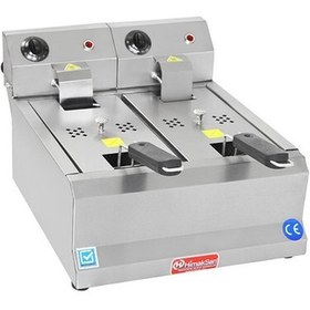 Resim HİMAKSAN Endüstriyel 5000 Watt Çiftli 3+3 Lt Elektrikli Fritöz HMK-FE3+3 