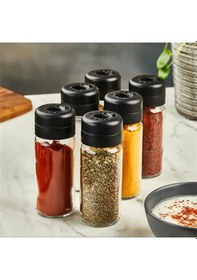 Resim Kapris 00101Cam Baharatlık Seti 245 ML 6'lı Siyah 