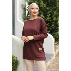 Resim Yeni Stil Kahve Arma Detaylı Tunik 10020 ( Lisinya ) 