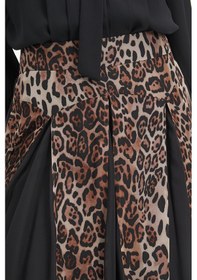 Resim Serpil Exclusive Kadın Leopar Desenli Şifon Etek - Katmanlı, Hafif Ve Zarif Tasarım - Günlük Ve Özel Davet Kullanımı İçin Etek CAMEL 