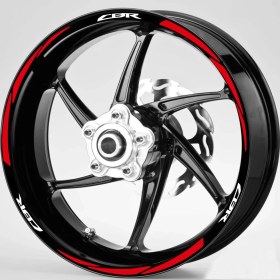 Resim Hediyelikevi Beyaz Cbr Yazılı 3 Parçalı Reflektif Kırmızı Jant Şeridi 