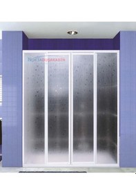 Resim Nokta Duşakabin 150cm Duvardan Duvara Teknesiz Mika Duşakabin Şeffaf 