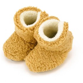 Resim Kiçi Kaydırmaz Taban, Organik, Pamuk Astarlı, Terletmez, Üşütmez Beyaz Bebek Pandufu 