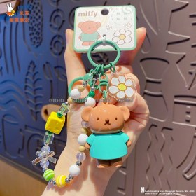 Resim Silver1 Miffy Tavşan Bebek Anahtarlık Kolye Kadın Zarif Diy Boncuklu Çift Anahtarlık Kitap Çantası Çekicilik (Yurt Dışından) 