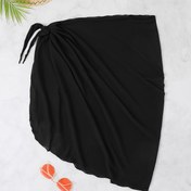 Resim Bohemian Style Plain Sarong, Çok Yönlü Plaj Örtüsü, Hafif Ve Havalı, Mayo Aksesuarı, Yaz Etek, Rahat Havuz Kenarı Örtüsü 