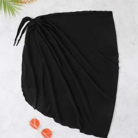 Resim Bohemian Style Plain Sarong, Çok Yönlü Plaj Örtüsü, Hafif Ve Havalı, Mayo Aksesuarı, Yaz Etek, Rahat Havuz Kenarı Örtüsü 