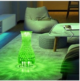 Resim By Nevser Sürahi Model Usb Şarjlı Kumandalı 16 Farklı Işık Modlu Masa Üstü Kristal Akrilik Lamba Led Renkli 