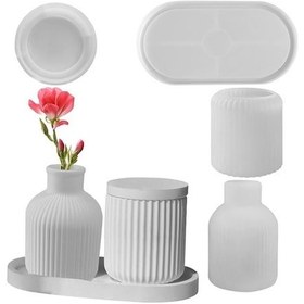 Resim Xuweiwei Silikon Kalıp Seti, 4 Parça Alçı Vazo, Reçine Damla Süs 