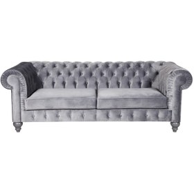 Resim 3A Mobilya New Grey Chesterfield 230X90X80 CM 