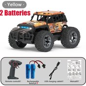 Resim 2.4g Rc Araba Elektrikli Sürücü Off-road Büyük Tekerlek Yüksek Hız Mor Uzaktan Yellow 2b 1704v 