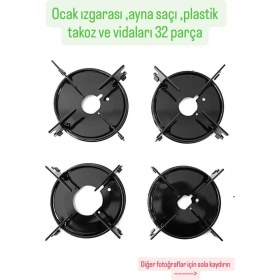 Resim Becen House Kumtel Termikel Alveus ve Bir Çok Marka Için Cam Ocak Izgara ve Bek Aynası Izgara Takımı 32 Parça 