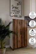Resim DEWOODY 3 Raflı 4bölmeli Erzak Dolabı Mutfak Dolabı Banyo Dolabı Ayakkabılık Antrasit 