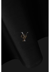 Resim İpek Kadife Fon Perde V-32 Siyah Siyah 