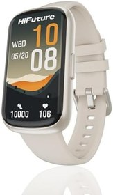 Resim HiFuture EVO2 Bluetooth 5.2 1.47” Ekran 1 ATM Su Geçirmez 24+ Spor Modu Nabız Spor Kan Oksijen Takibi IOS & Android Uyumlu Akıllı Bileklik (Krem) 