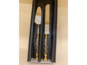 Resim Plus Home Servis Pasta Seti 2'li Kristal Model Altın 