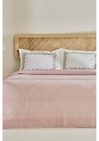 Resim Karaca Home Roshell %100 Pamuk Çift Kişilik Pike Takımı Pudra Pudra 