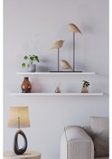 Resim Yankı-BYEG 2li 70 cm 80 cm Mat Beyaz Mdf Duvar Rafı Gizli Bağlantı Kitaplık 