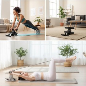 Resim 4 Direnç Bantlı Mekik Çekme Spor Aleti Karın, Kol Ve Tüm Vücut İçin Evde Egzersiz Aleti 4741 Beyaz - Yeşil 