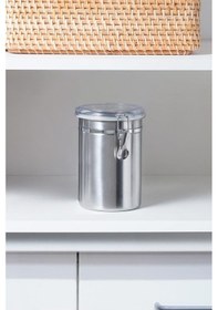 Resim Çelik Hava Geçirmez Kelepçeli Kahve Çay Saklama Kabı Depolama Kavanozu Mt118 Gri 