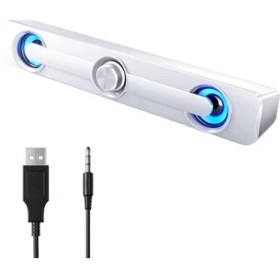 Resim Xinh V111 3.5mm Kablolu Stereo Subwoofer Bilgisayar Hoparlör 3 W USB Powered Masaüstü Soundbar Bilgisayar Tv Için 3D Stereo Ses Kutusu Mp3 (Yurt Dışından) 