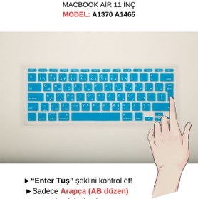 Resim Mcstorey Arapça Klavye Macbook Air Kılıf 11 Inç A1370 A1465 Uk Enter Ile Uyumlu 