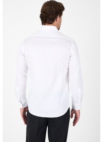 Resim İmza Beyaz Uzun Kol Yarım İtalyan Yaka Cepsiz Non Iron Slim Fit Pamuklu Gömlek 1004250267 Beyaz 