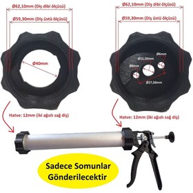 Resim Poyraz Bioplast Sosis Silikon Tabancası Ön ve Arka Somun 