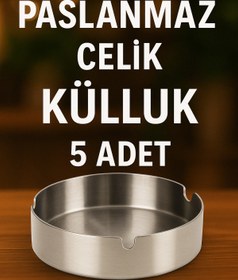 Resim fitfiyat 5 Adet ! Lüks Krom Açık Ağız 10 Cm Çap Kül Tablası Küllük 
