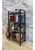 Resim Demo Tanraf Mira Lüx 4 Raflı Kitaplık Dekoratif Raf 120X60 Cm. Ebat 