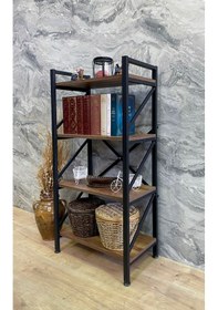 Resim Demo Tanraf Mira Lüx 4 Raflı Kitaplık Dekoratif Raf 120X60 Cm. Ebat 