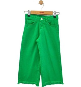 Resim Çikoby Kız Çocuk Püskül Paça Detaylı Yüksek Bel Yeşil Mom Jeans-13773-yeşil Yeşil 