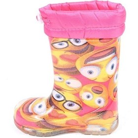 Resim Moda Ayakkabı 23-109 Srb Pembe Emoji Kürklü Kız Çocuk Çizme 001 