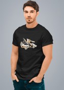 Resim ErTaPassage Erkek Siyah Spor Araba Baskılı Standart T-shirt T2330939 