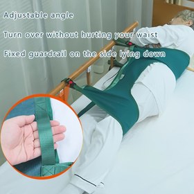 Resim Bakım Artı Ayarlanabilir Yatalak Hasta Dönüş Yardımcısı, Sabit Korkuluk, Kaymaz Yan Ped ve Güvenli ve Kolay Bakım İçin Güvenli Kayışlar, Kokusuz, Manuel Çalışma ile Yaşlı Transfer ve Konumlandırma Cihazı 