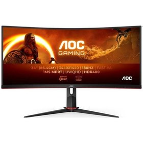 Resim Aoc CU34G2XP/BK 34" 1 MS 180 Hz Freesync Premium WQHD VA Curved Oyuncu Monitörü Teşhir 