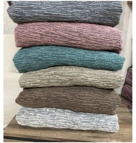 Resim StarMall Jakarlı Çubuk Desen Koltuk Örtüsü Koltuk Kılıfı Lastikli Esnek Yıkanabilir 3Lü Bir Adet Vizon 