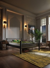 Resim Unimet Asos Çift Kişilik Ferforje Metal Karyola-siyah 