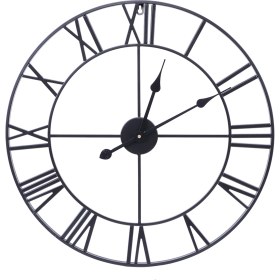 Resim Klasik Metal Yuvarlak Antik Endüstriyel Demir Duvar Saati Roma Rakamları Ev Kafe Dekoru (40CM) (Yurt Dışından) 