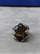 Resim Gümüşler Özel Tasarım Gümüş Topaz Yüzük 