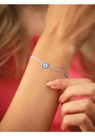 Resim Brezza Lusso Jewelry Gümüş Taşlı Nazar Gözlü Kadın Bileklik 48496213 