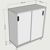 Resim Missia Mobilya Rovigo Cordoba-Beyaz Sürgülü Raflı Ayaklı Ayakkabılık 