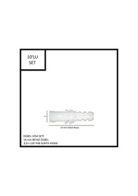 Resim Dübel-vida Seti, Beyaz Dübel 14 Mm, 6,0x120 Yhb Sunta Vidası, 10 Adet 