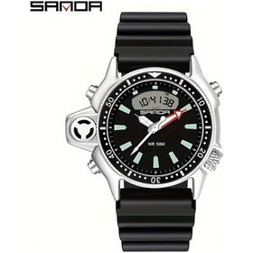 Resim Oldfriend Sanda Erkek Spor Saati Su Gecirmez Cok Fonksiyonlu Siyah Kadran Silikon Kasa Diğer 