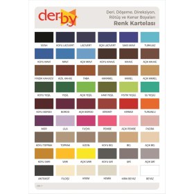 Resim Derby Special Deri Boyası ve Cilası - 2'li Set / Mont - Eşya - Çanta - Cüzdan - Kemer 100 ml - Kartela Renkleri 