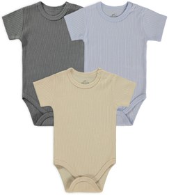 Resim Minidamla Kısa Kol Basic 3'lü set 1-18 Ay Çıtçıtlı Badi - Mavi - Mavi / 6-9 Ay 