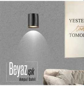 Resim Tek Yönlü İç - Dış Mekan Dekoratif Siyah Aplik - Beyaz I Beyaz 