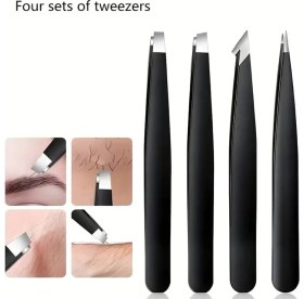 Resim Daniska 4 Adet Profesyonel Paslanmaz Çelik Kaş Cımbızı Kaş ve Yüz Tüyü Temizleme Için Hassas Cımbızlar 