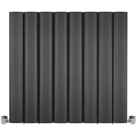 Resim 600x555mm Amber Yatay Antrasit Alüminyum Radyatör Standart Bağlan 